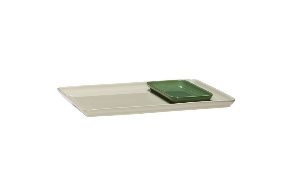 Set of 2 Amare green ceramic trays - 4