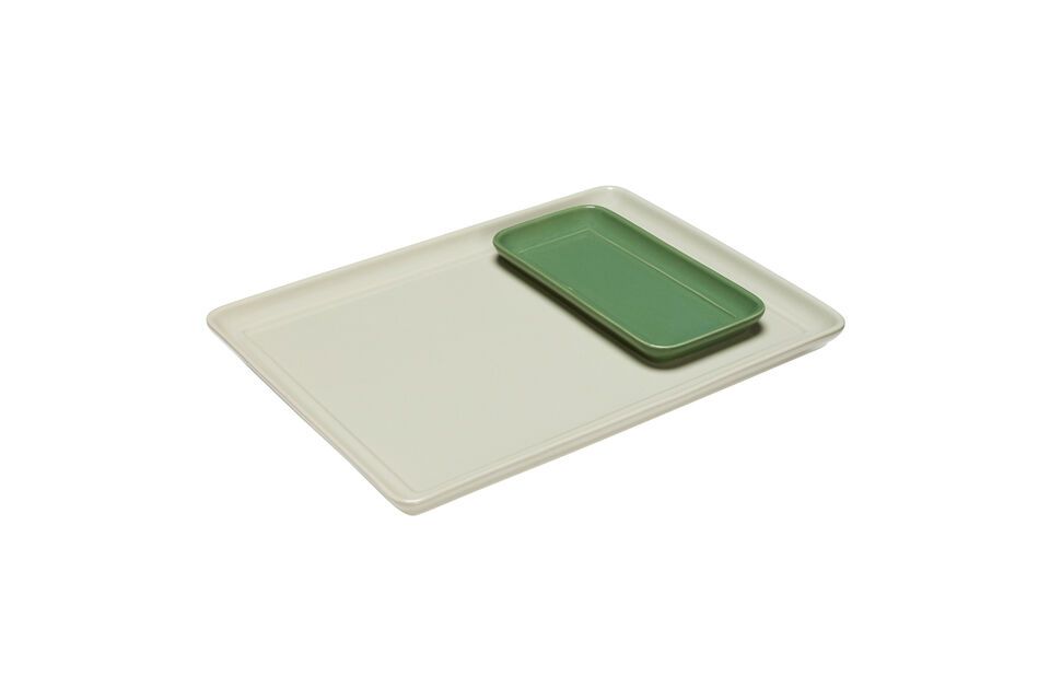 Set of 2 Amare green ceramic trays - 5