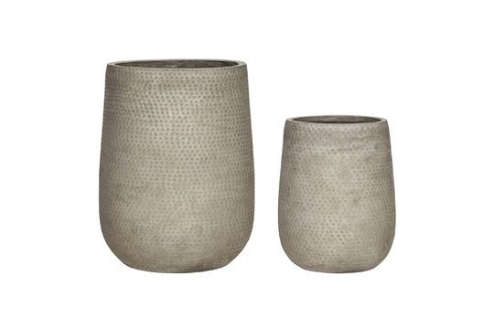 Set of 2 Ardo beige cement planters Clipped