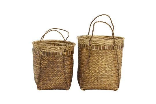 Set of 2 Balie light rattan baskets Clipped