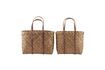 Miniature Set of 2 Beach brown natural fiber baskets 1