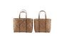 Miniature Set of 2 Beach brown natural fiber baskets Clipped