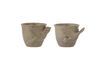 Miniature Set of 2 Bealu brown stoneware mugs 1