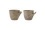 Miniature Set of 2 Bealu brown stoneware mugs Clipped