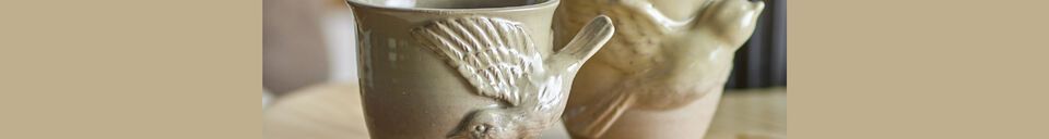 Material Details Set of 2 Bealu brown stoneware mugs