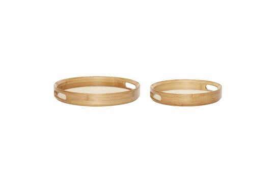 Set of 2 beige bamboo trays Canvas