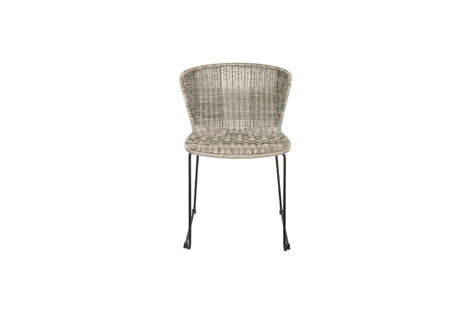 Set of 2 beige woven rattan chairs Wings Woood