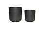 Miniature Set of 2 black Among polyresin pot covers Clipped