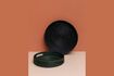 Miniature Set of 2 black and green rattan trays Black 1