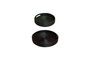 Miniature Set of 2 black and green rattan trays Black Clipped