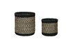 Miniature Set of 2 black Criss natural fiber baskets 1