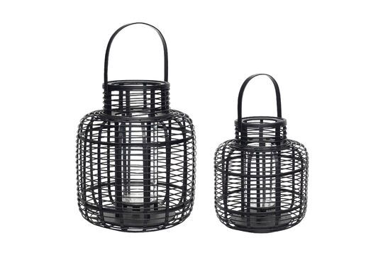 Set of 2 black Reservoir bamboo lanterns Clipped