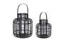 Miniature Set of 2 black Reservoir bamboo lanterns Clipped