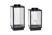 Miniature Set of 2 black Ripple glass lanterns 3