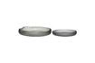 Miniature Set of 2 Bow smoked grey glass plates 1