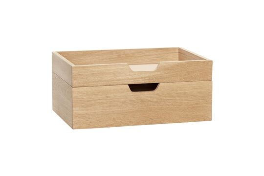 Set of 2 boxes in light oak veneer Note Clipped