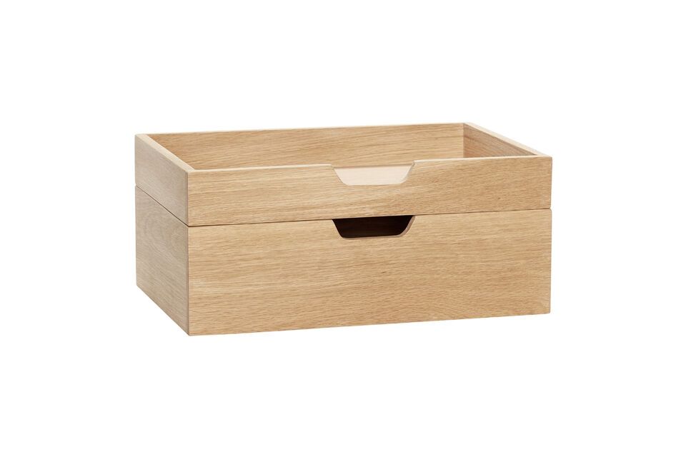 Set of 2 boxes in light oak veneer Note Hübsch