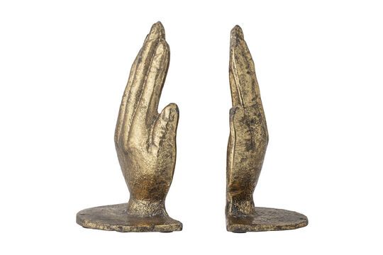 Set of 2 brass Anders metal bookends Clipped