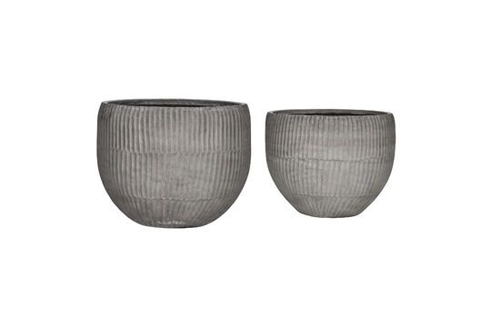 Set of 2 Brave grey cement planters Clipped