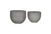 Miniature Set of 2 Brave grey cement planters 1