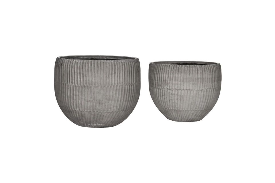 Set of 2 Brave grey cement planters House Doctor