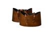 Miniature Set of 2 brown leather baskets Leather 1