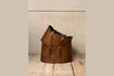 Miniature Set of 2 brown leather baskets Leather 3