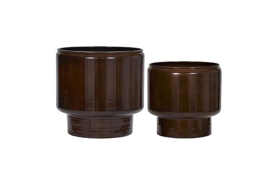 Set of 2 brown metal planters Pile Clipped