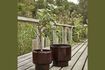 Miniature Set of 2 brown metal planters Pile 2