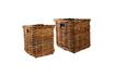 Miniature Set of 2 brown rattan baskets Carrés 1