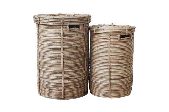 Set of 2 Chaka light rattan baskets Clipped