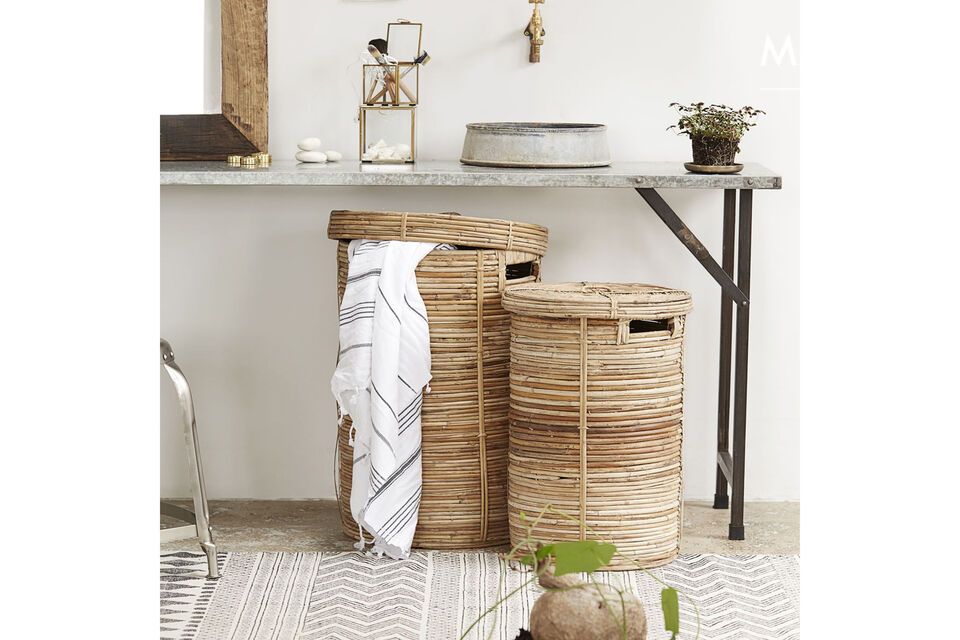 Organize elegantly with our natural rattan and bamboo baskets.