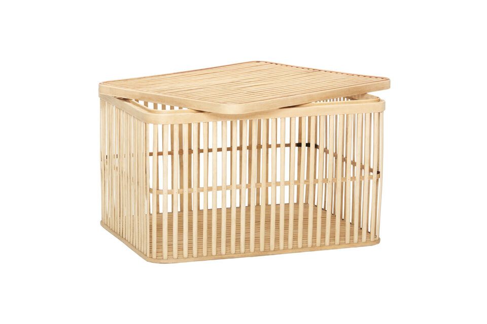 Organize your living space in style with the Cheery 2-pack of light bamboo baskets