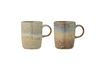 Miniature Set of 2 Dahlia brown stoneware mugs 1