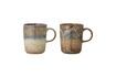 Miniature Set of 2 Dahlia brown stoneware mugs 5