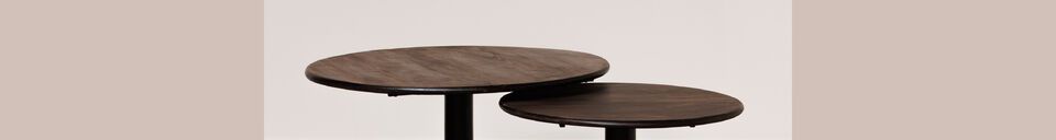 Material Details Set of 2 dark wood Toraja coffee tables