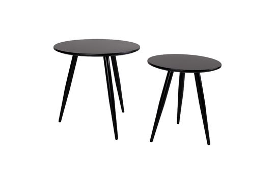 Set of 2 Daven black side tables