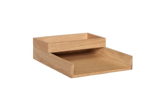 Set of 2 desk organizers in light oak veneer Rail Clipped