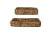 Miniature Set of 2 Diann brown rattan serving trays 1