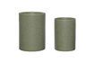 Miniature Set of 2 Edna dark green ceramic planters 1