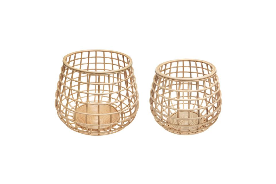 Set of 2 Energy light rattan baskets Hübsch