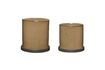 Miniature Set of 2 Era brown ceramic planters 1