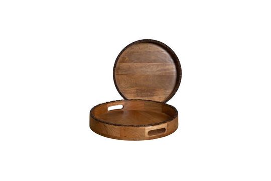 Set of 2 Forest dark wood trays Clipped