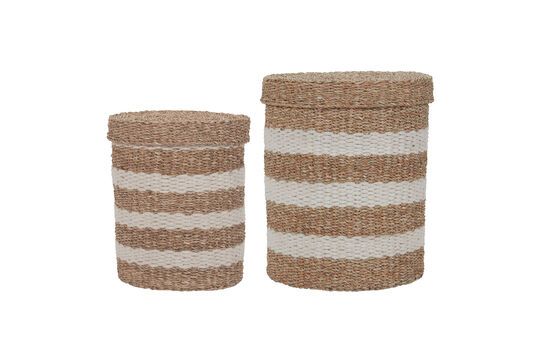 Set of 2 Geet light and white natural fiber baskets Clipped