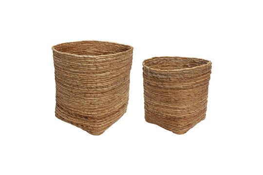 Set of 2 Gentle light rattan baskets Clipped