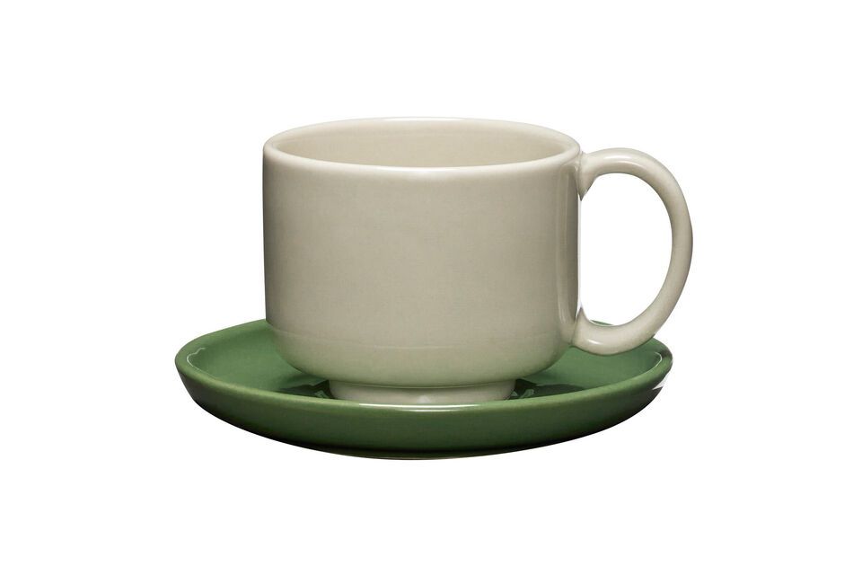 Set of 2 green ceramic cups Amare - 8