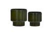 Miniature Set of 2 green metal planters Pile 1