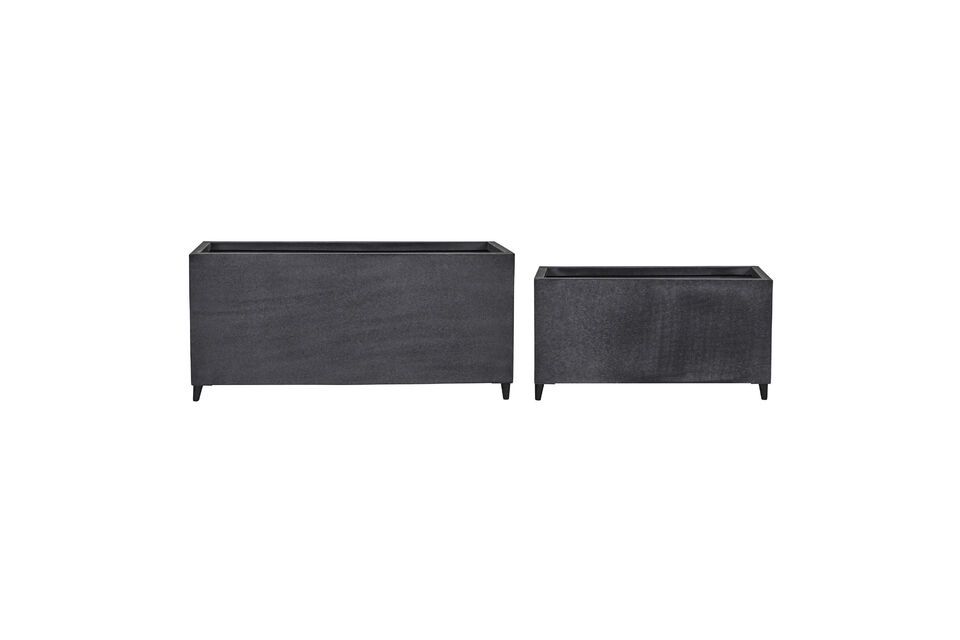 Set of 2 grey metal planters File House Doctor