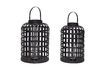 Miniature Set of 2 Grid black bamboo lanterns 7