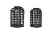 Miniature Set of 2 Grid black bamboo lanterns 1